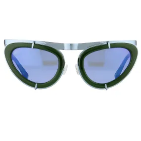 Erdem Sunglasses Cat Eye Green and Blue