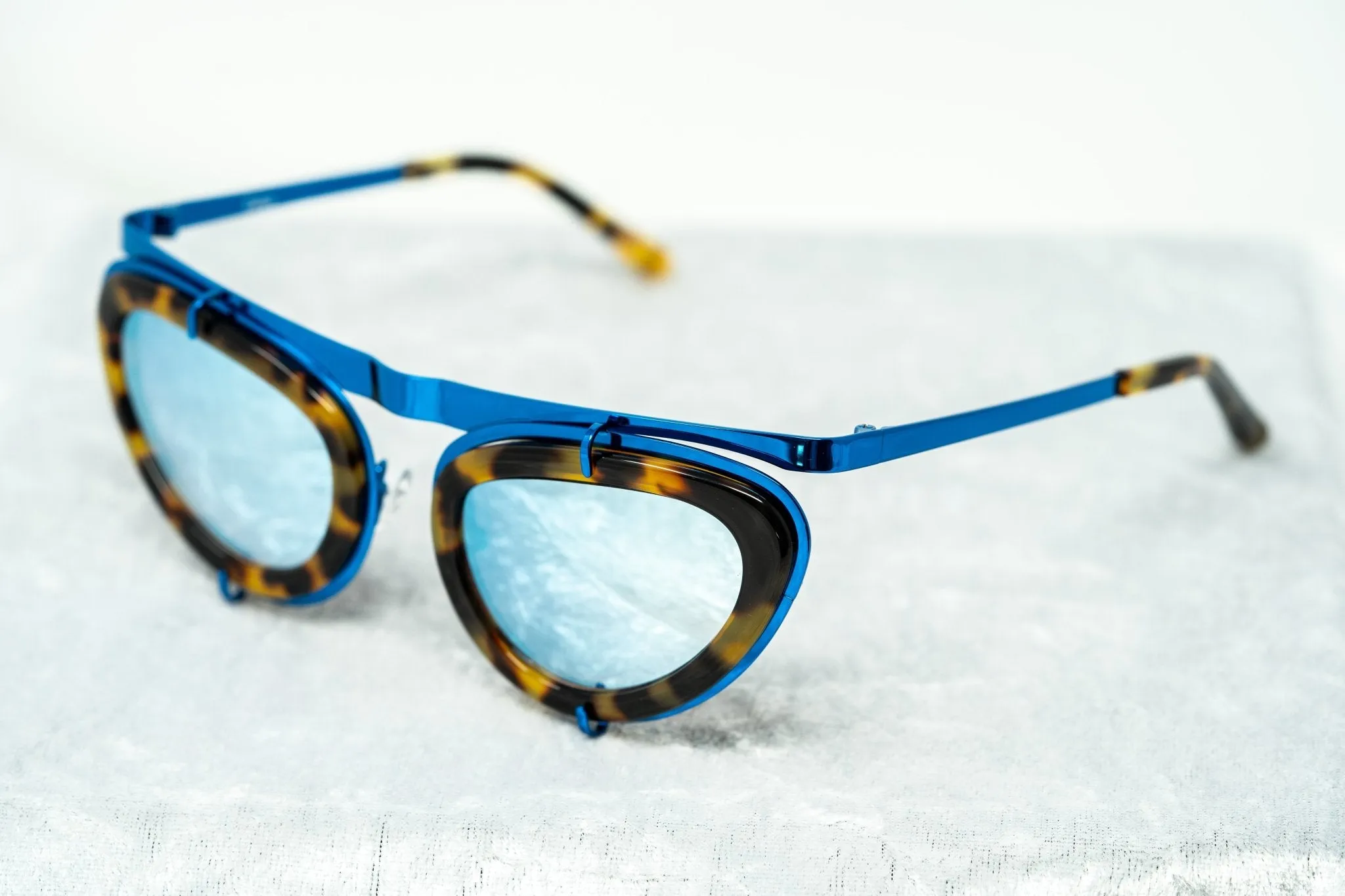 Erdem Sunglasses Cat Eye Tortoise Shell and Blue