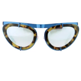 Erdem Sunglasses Cat Eye Tortoise Shell and Blue