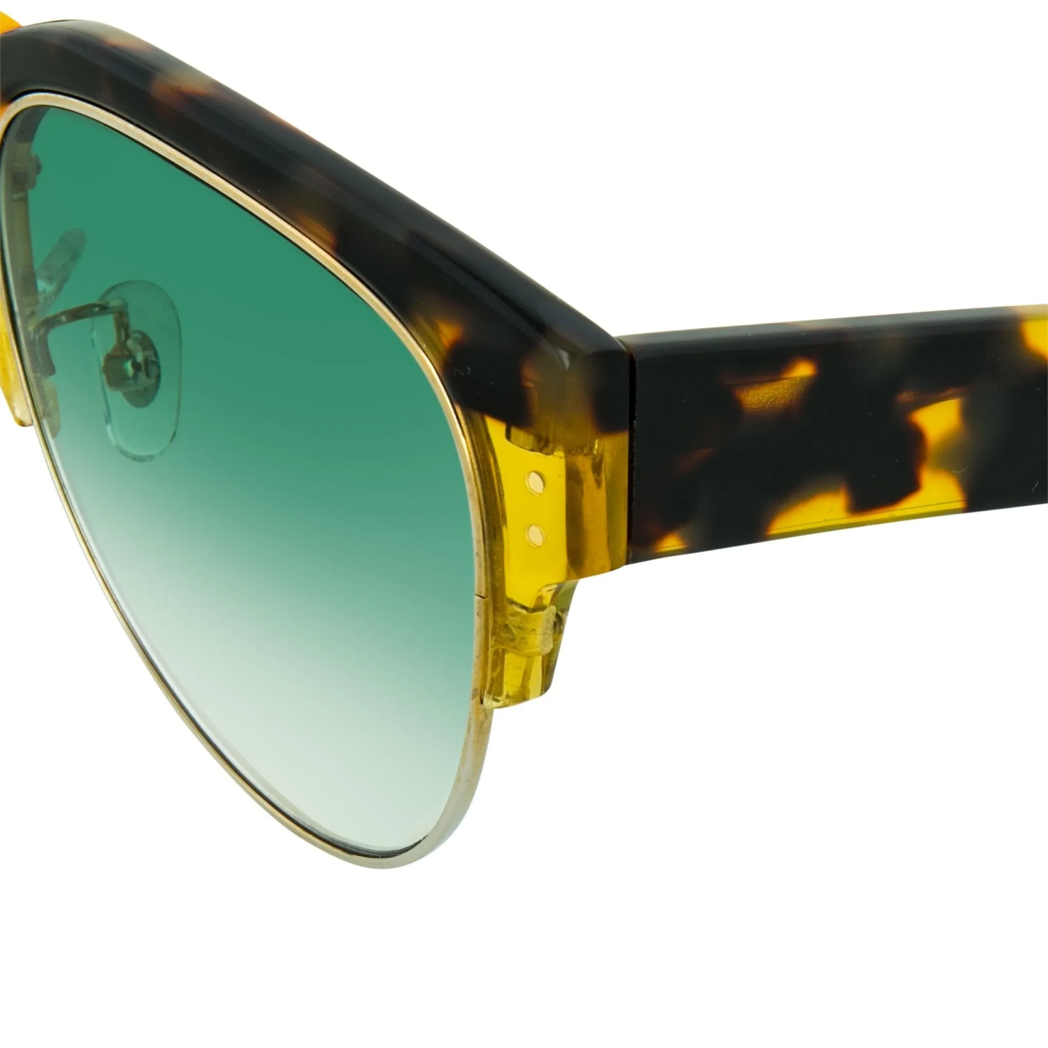 Erdem Sunglasses Gold Tortoise Shell and Green