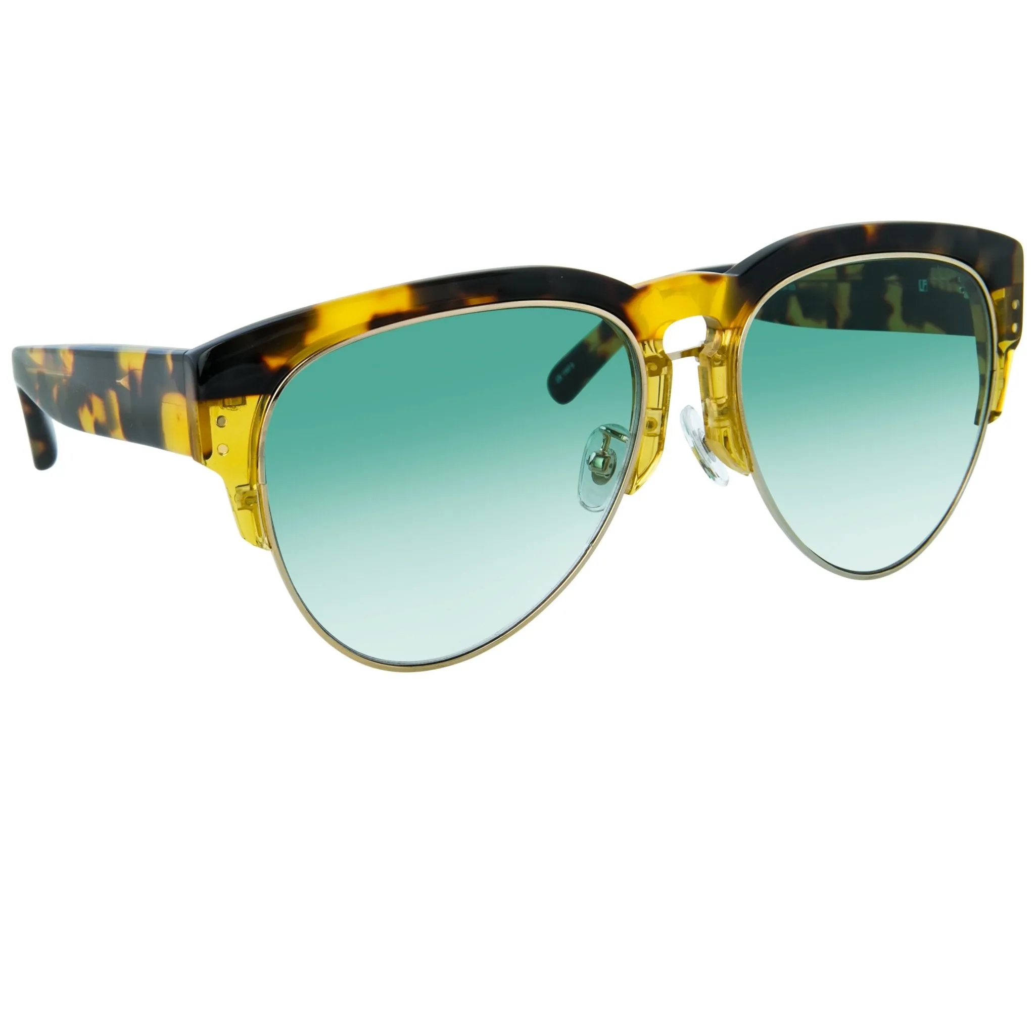 Erdem Sunglasses Gold Tortoise Shell and Green