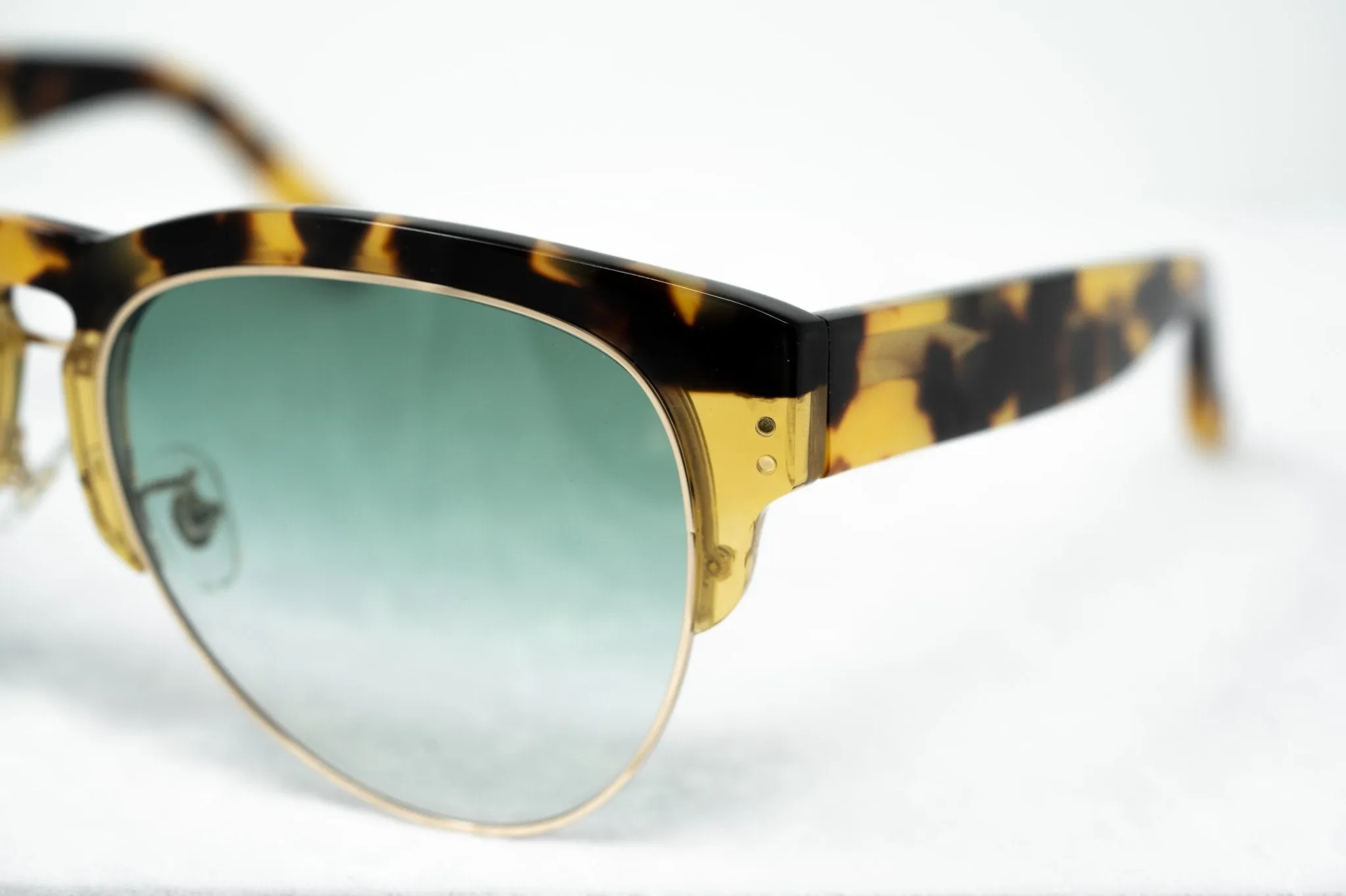 Erdem Sunglasses Gold Tortoise Shell and Green