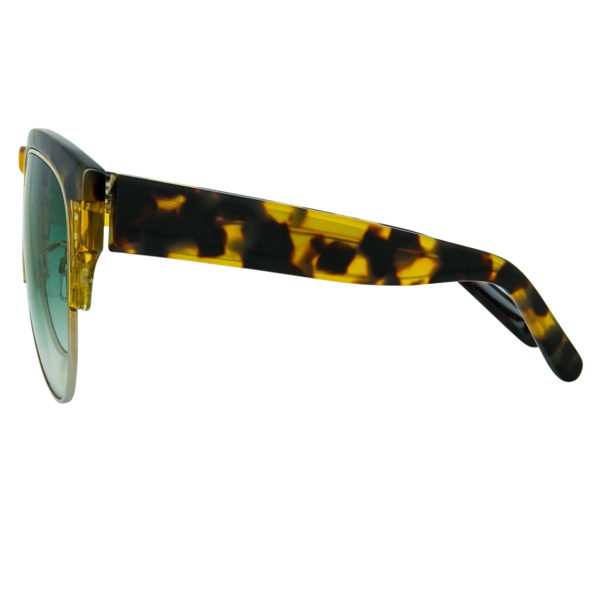 Erdem Sunglasses Gold Tortoise Shell and Green