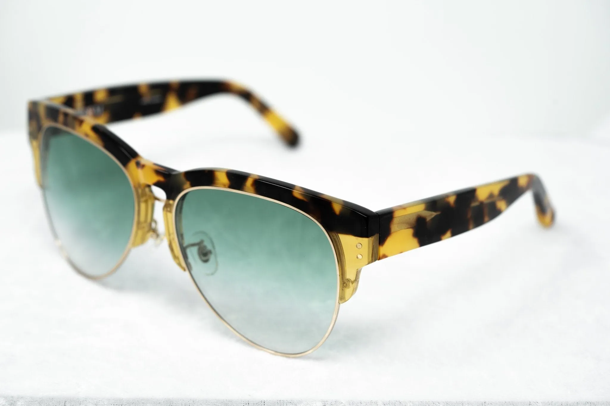 Erdem Sunglasses Gold Tortoise Shell and Green