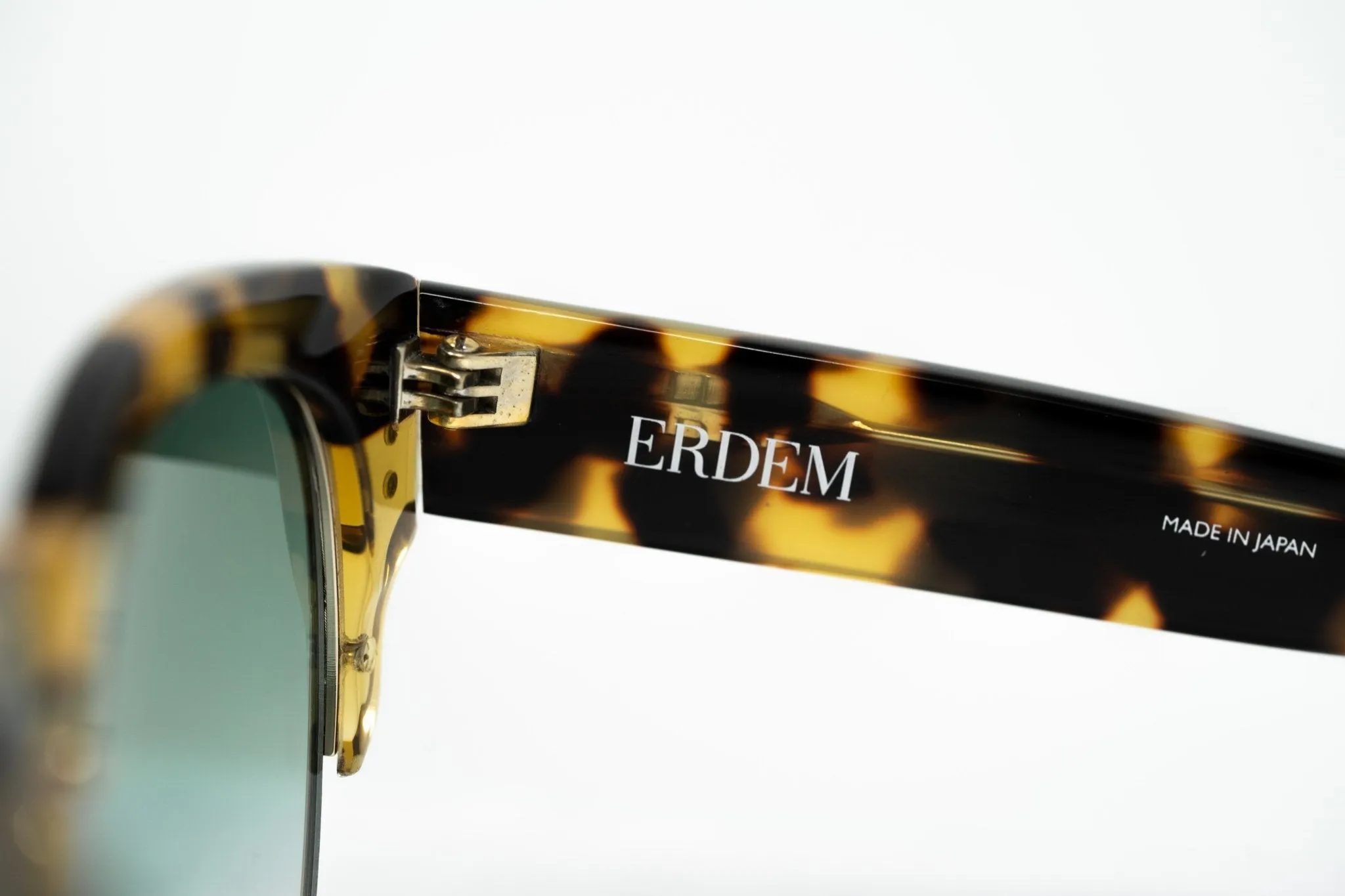 Erdem Sunglasses Gold Tortoise Shell and Green