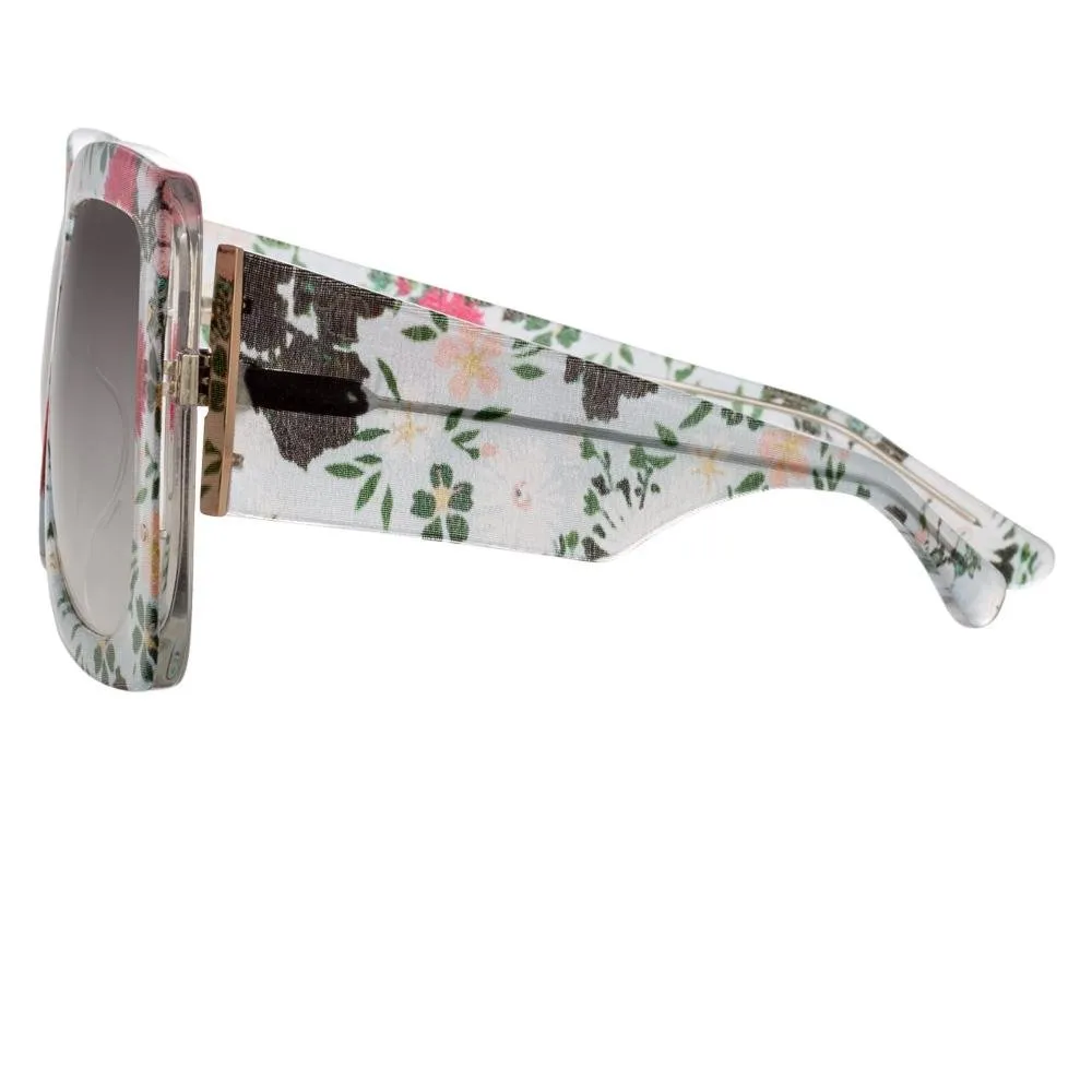 Erdem Sunglasses Oversized Floral and Grey