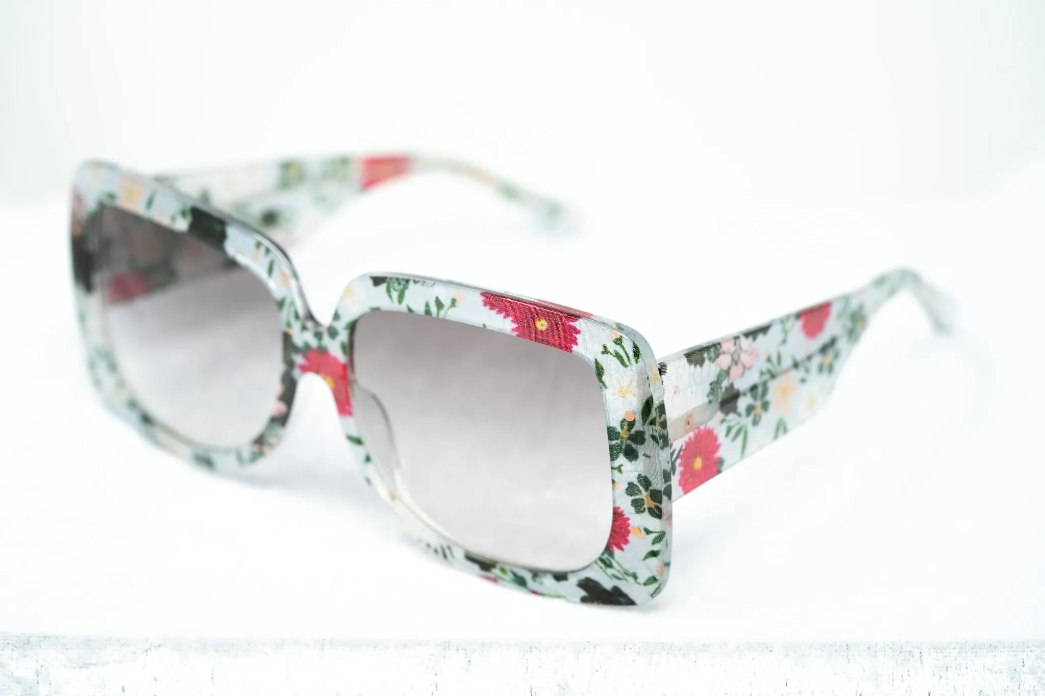 Erdem Sunglasses Oversized Floral and Grey