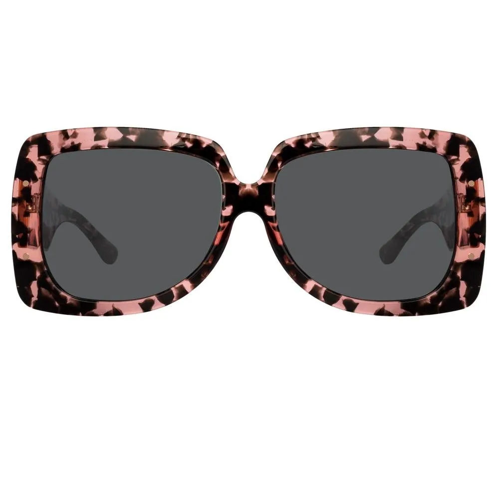 Erdem Sunglasses Oversized Pink Tortoise Shell and Grey