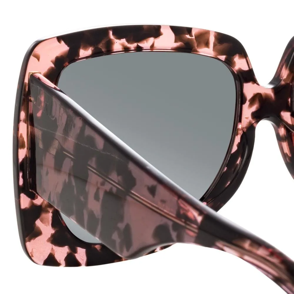 Erdem Sunglasses Oversized Pink Tortoise Shell and Grey