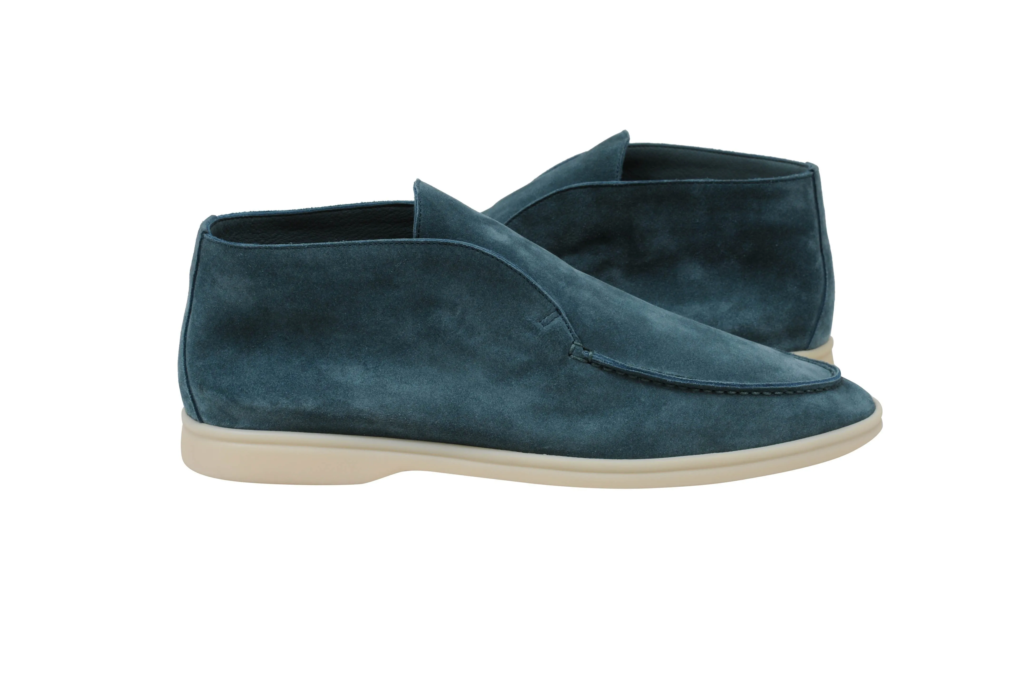 Eucalyptus Blue Suede Uomo Open Walk