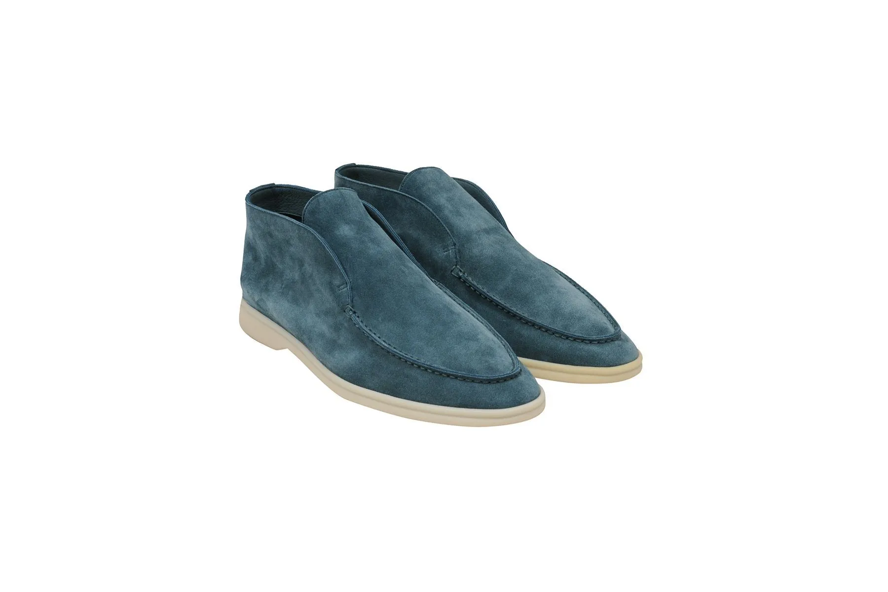 Eucalyptus Blue Suede Uomo Open Walk