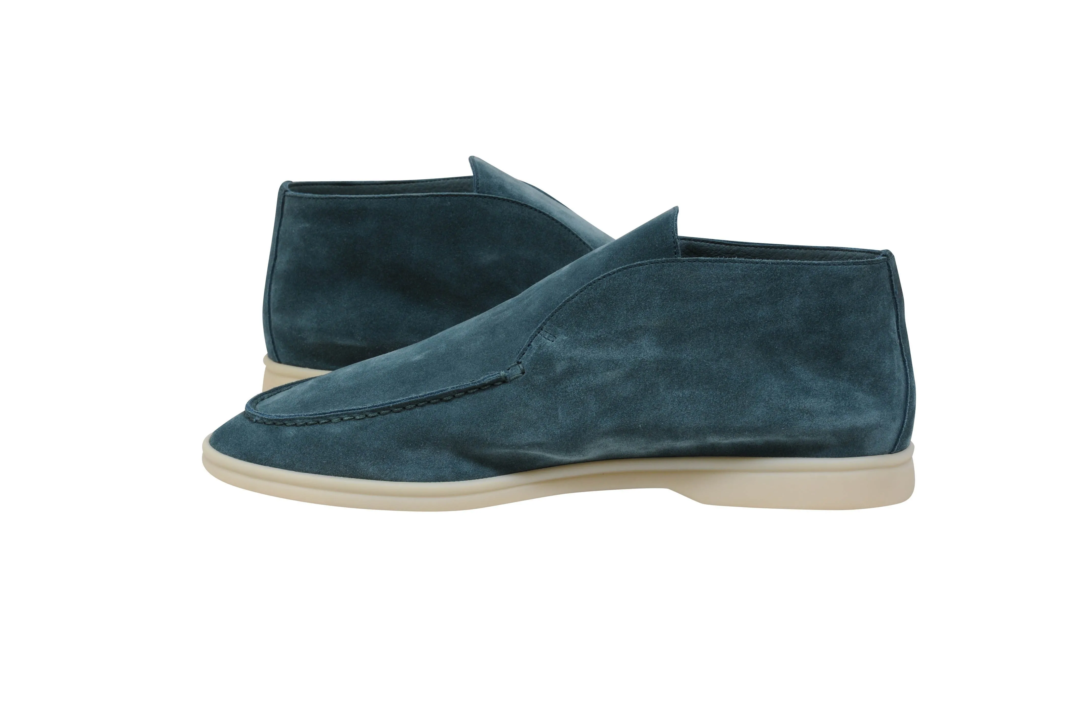 Eucalyptus Blue Suede Uomo Open Walk