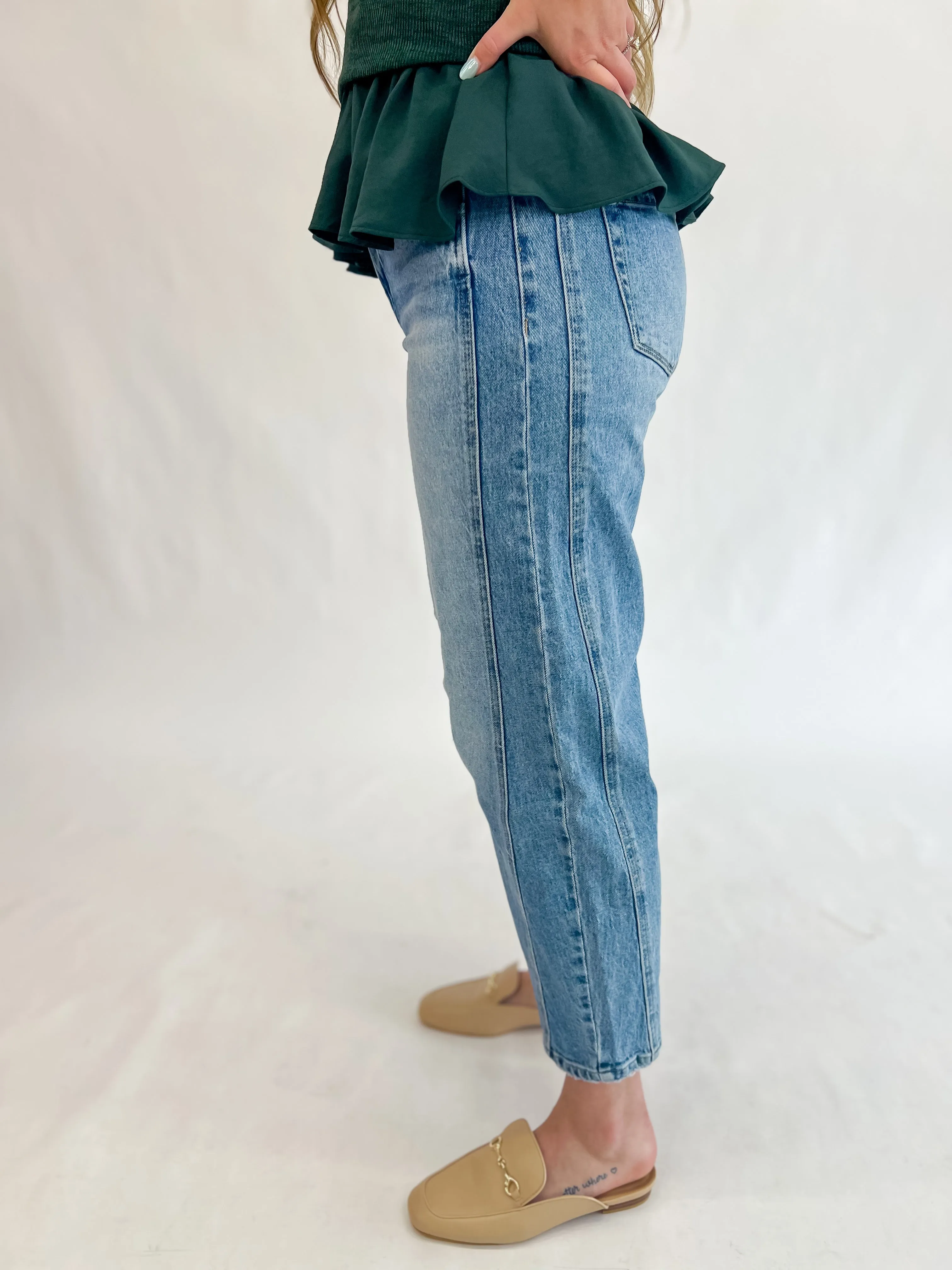 Far Out High Rise Barrel Jeans