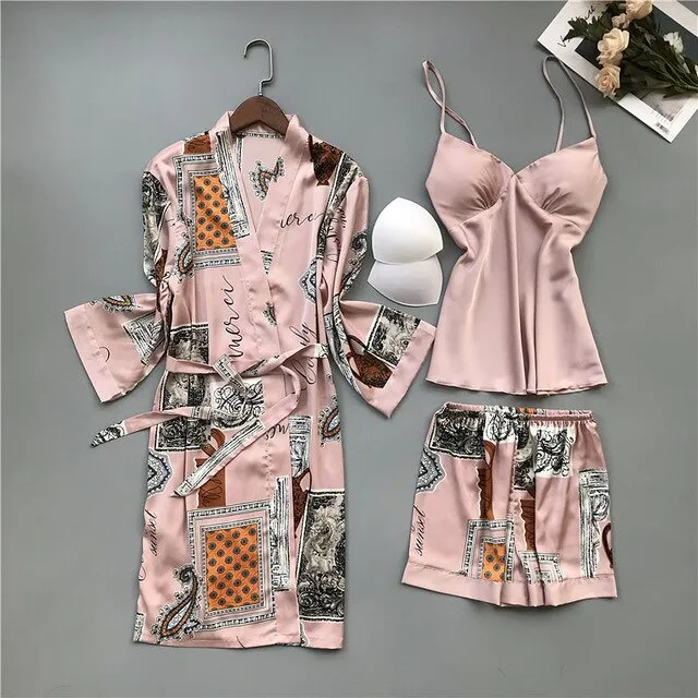 Four-pieces printed Pajama Set