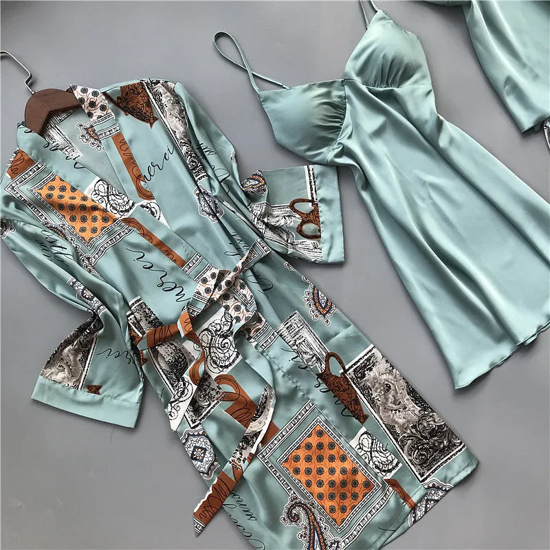 Four-pieces printed Pajama Set