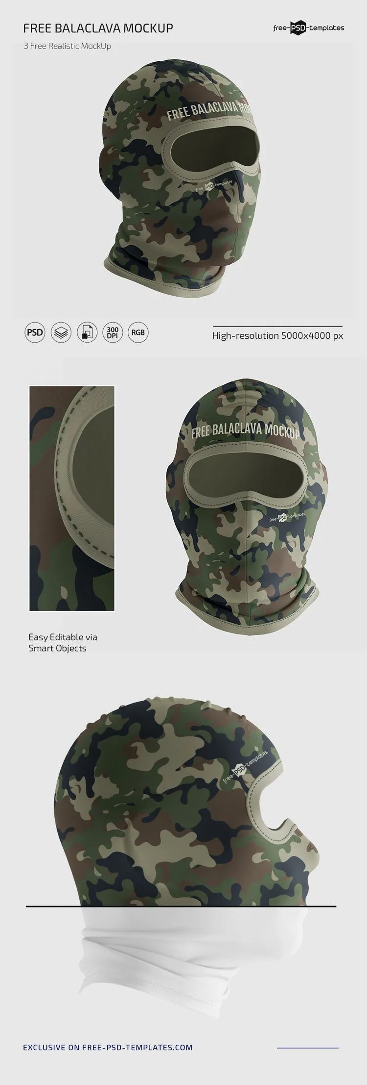 Free Balaclava Mockup Set