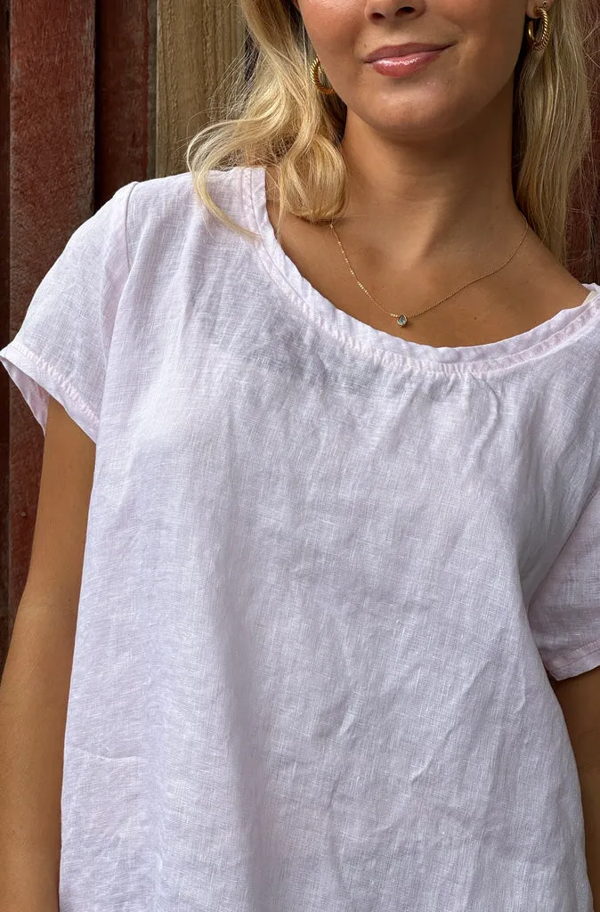 Frockk Ellie Round Neck Tee in Cotton Pink