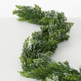 Frosted Green Cedar Garland