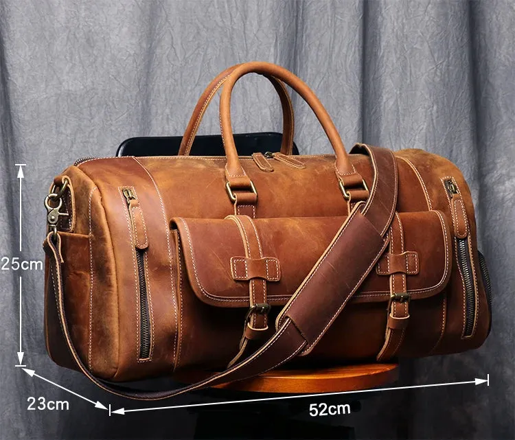 Genuine Leather Travel Duffle Bag