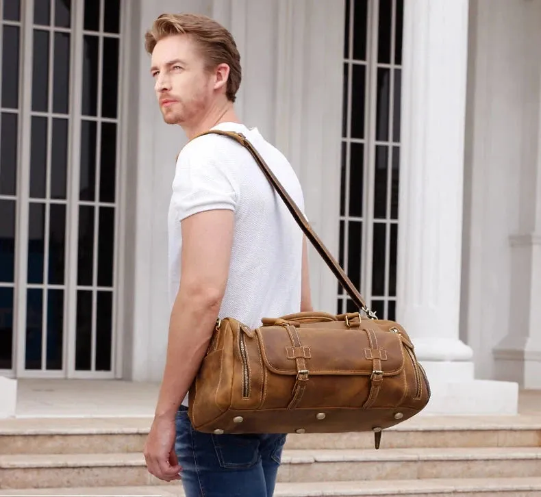 Genuine Leather Travel Duffle Bag