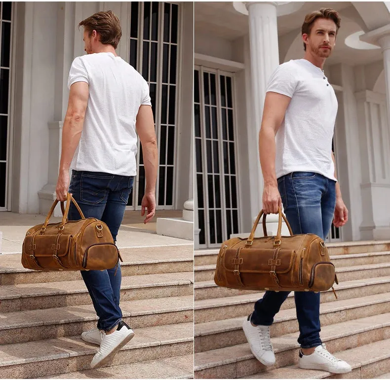 Genuine Leather Travel Duffle Bag