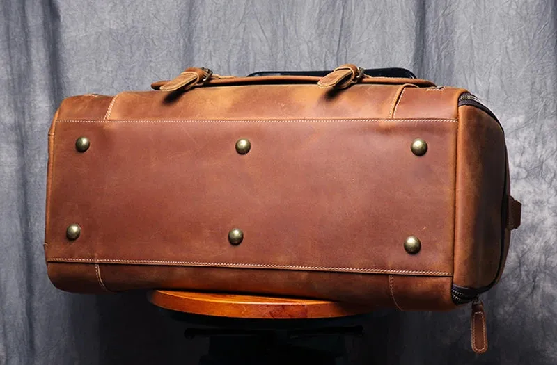 Genuine Leather Travel Duffle Bag