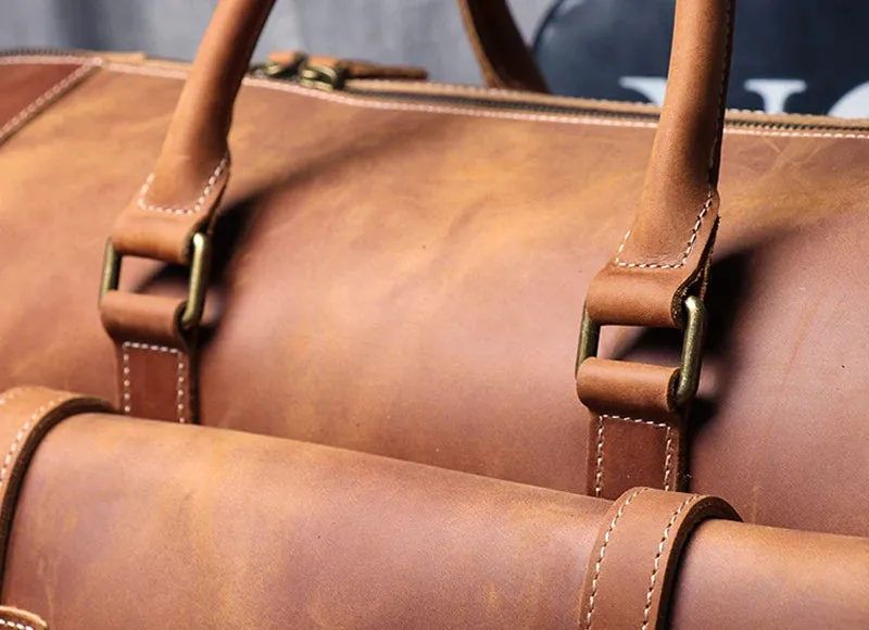 Genuine Leather Travel Duffle Bag