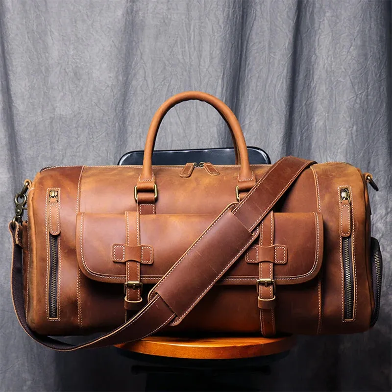 Genuine Leather Travel Duffle Bag