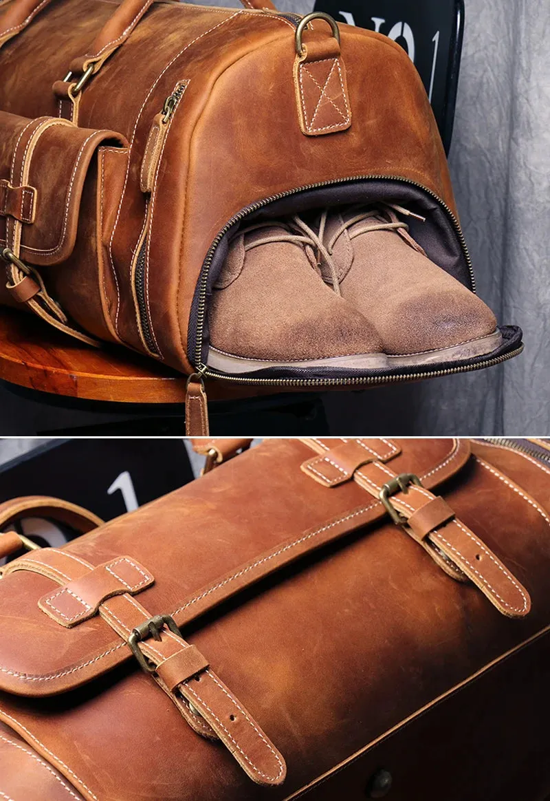 Genuine Leather Travel Duffle Bag