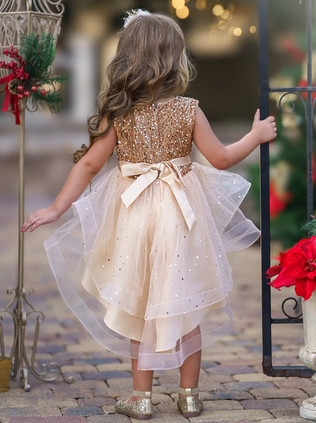 Glitter and Glam Sequined Hi-Lo Tutu Dress