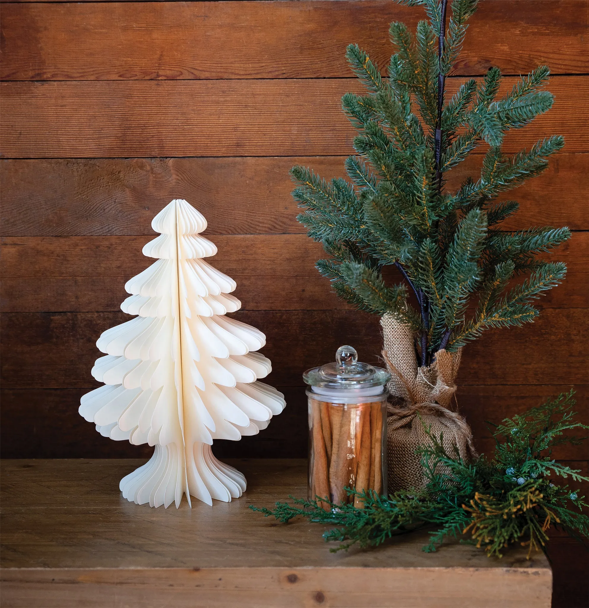 Golden Holiday Medium Paper Tree Decor