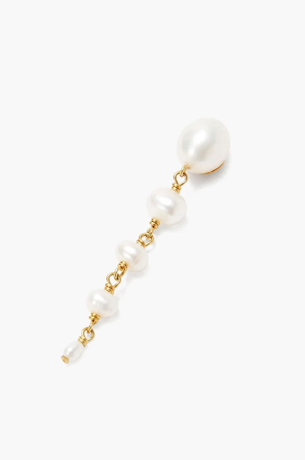 Graduated White Pearl Dangle Earrings