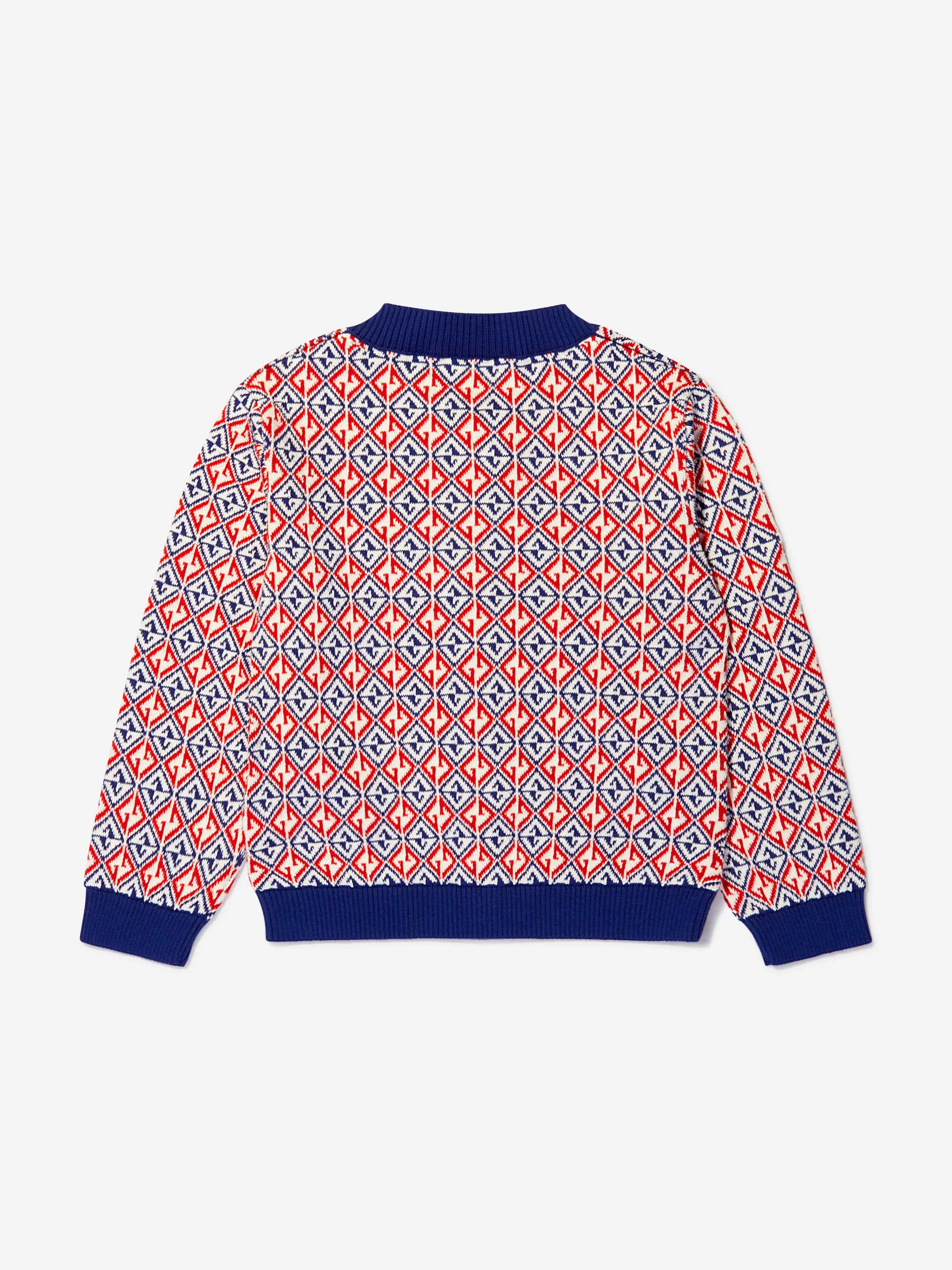 Gucci Girls Cotton Geometric GG Cardigan