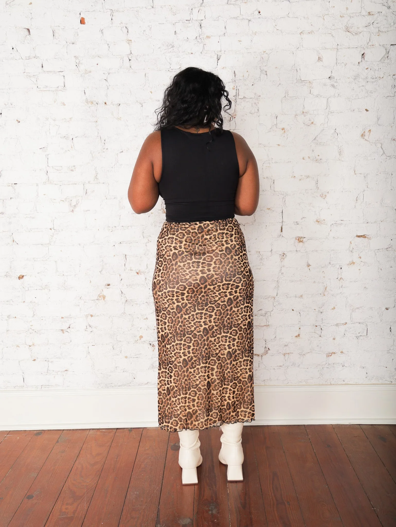 Gwen Leopard Midi Skirt