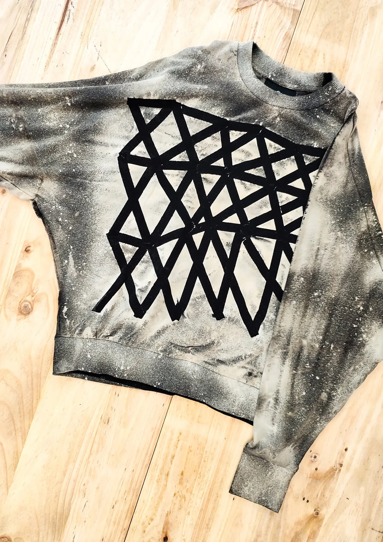 HANDPAINTED - SWEATER OVERSIZED - COTTON JERSEY black