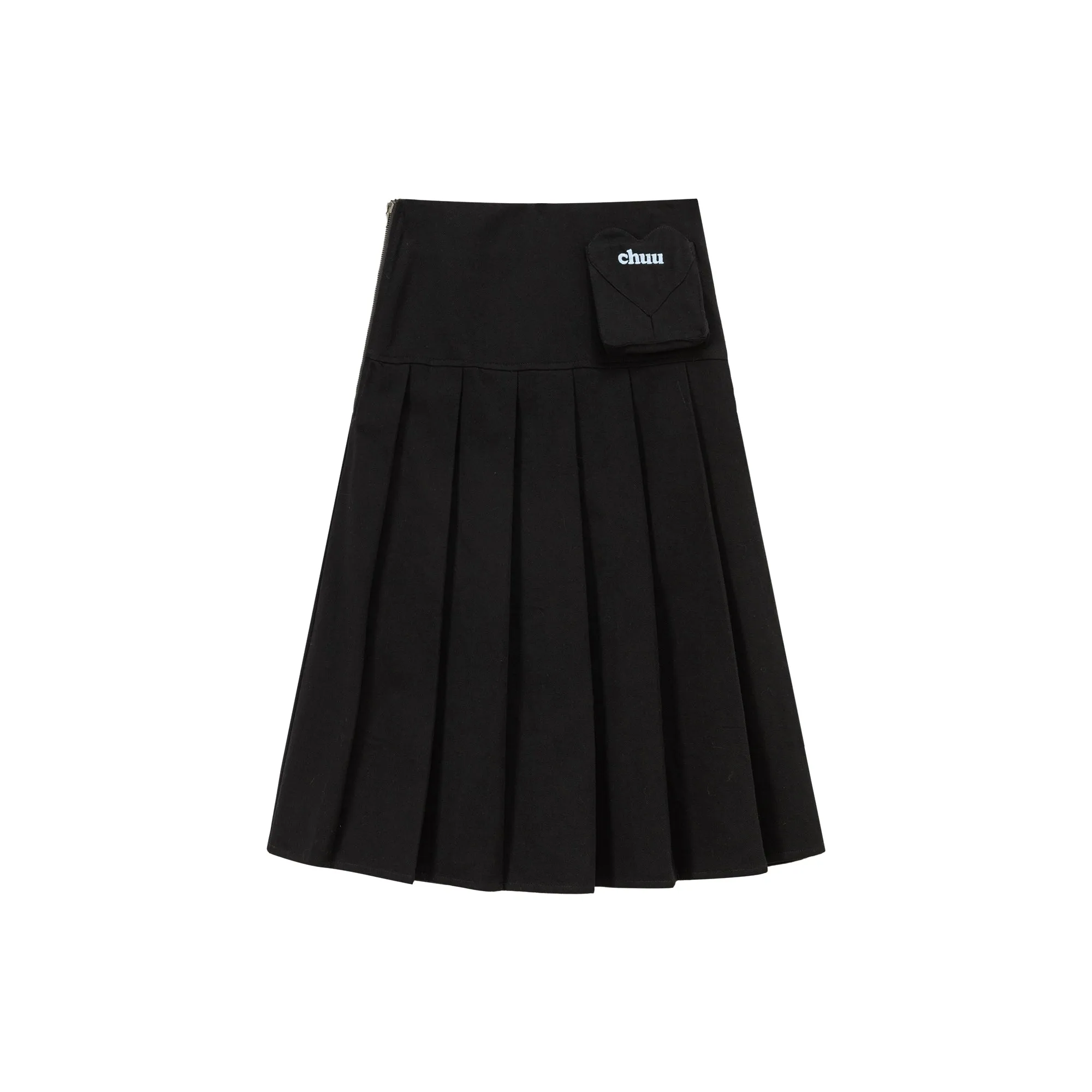 Heart Pleated Long Skirt