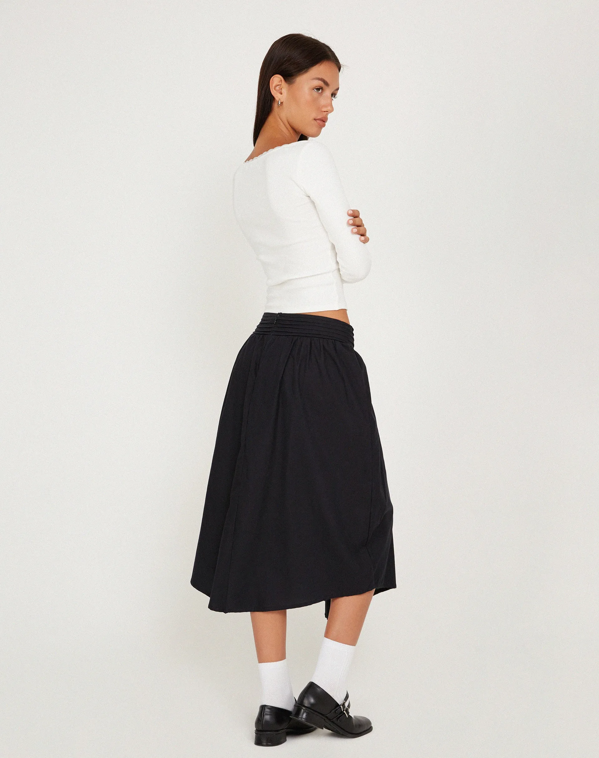 India Midi Skirt in Black