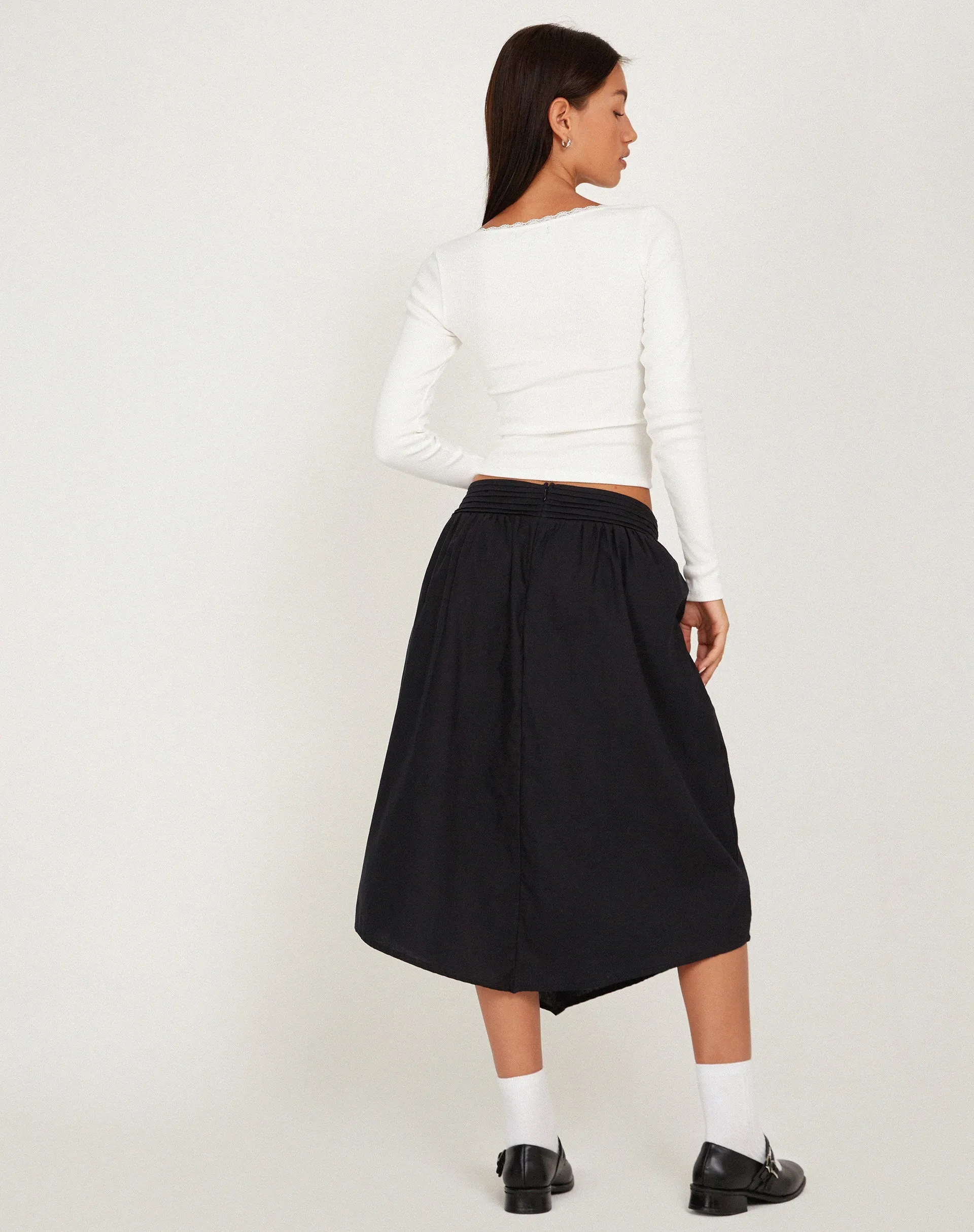 India Midi Skirt in Black