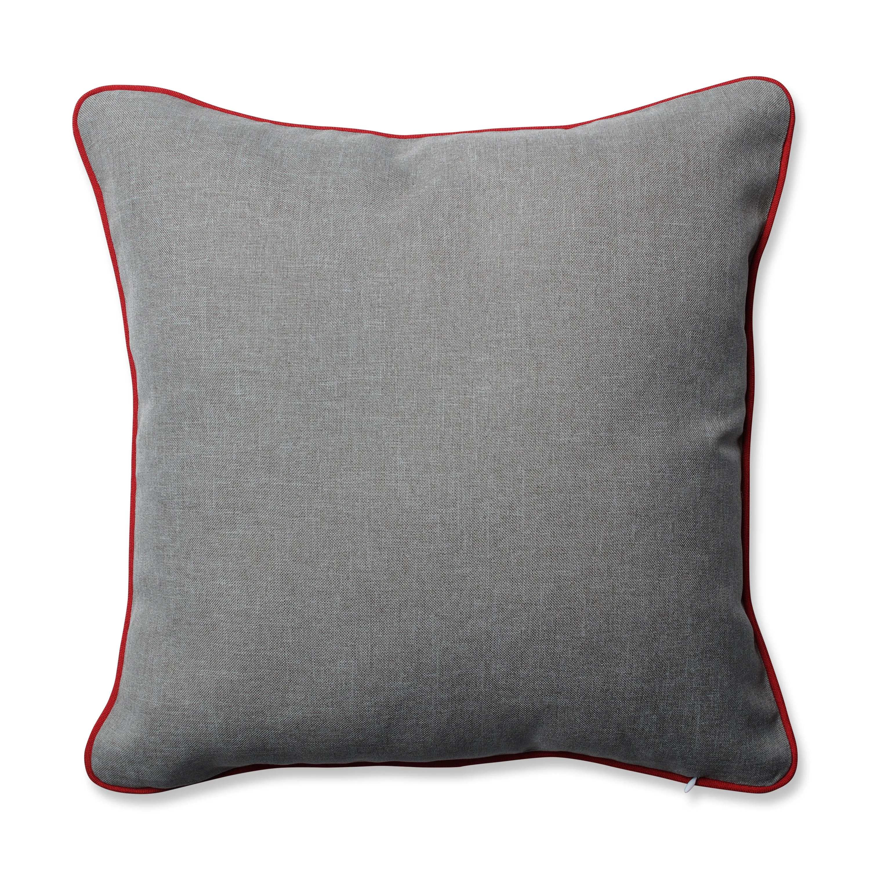 Indoor Christmas Red The Reindeer Grey 16.5-inch Throw Pillow