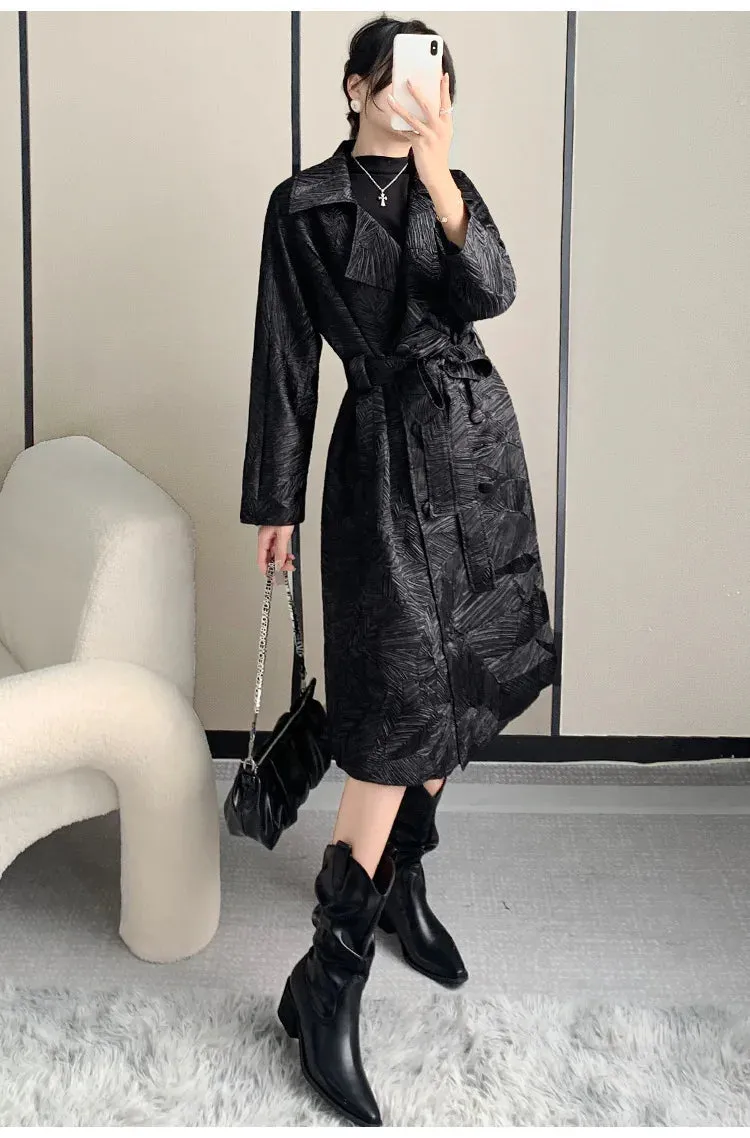 Japanese Pleated Plissé Trench Coat