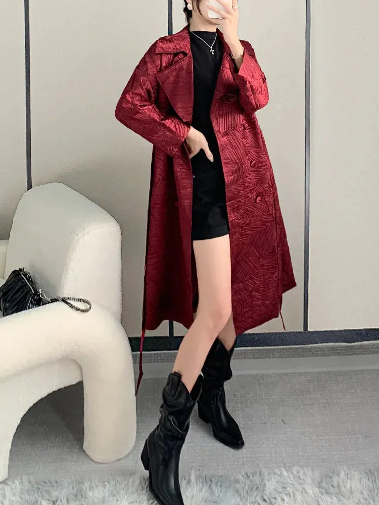 Japanese Pleated Plissé Trench Coat