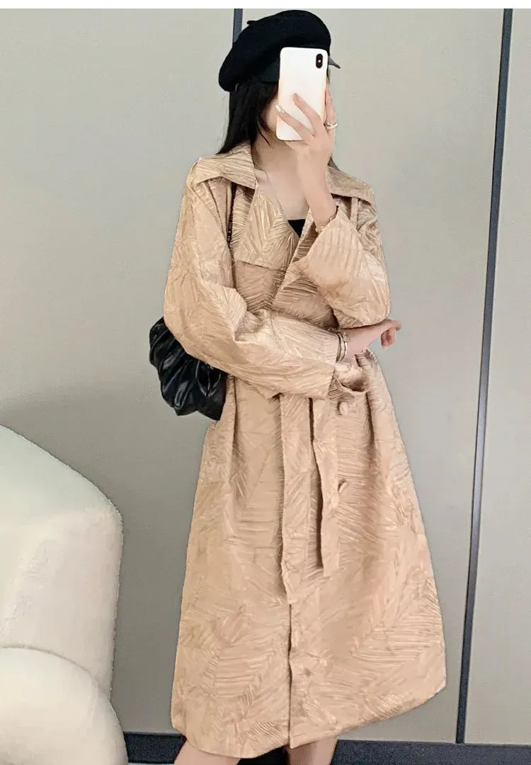 Japanese Pleated Plissé Trench Coat