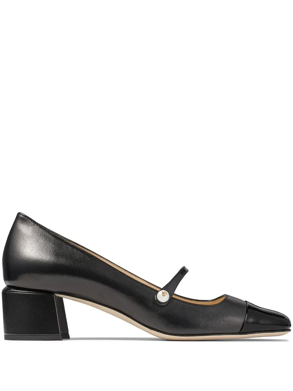 JIMMY CHOO Elisa Patent Leather Pumps with Mid Block Heel