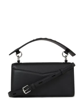 KARL LAGERFELD Grainy Black Mini Handbag with Silver Logo