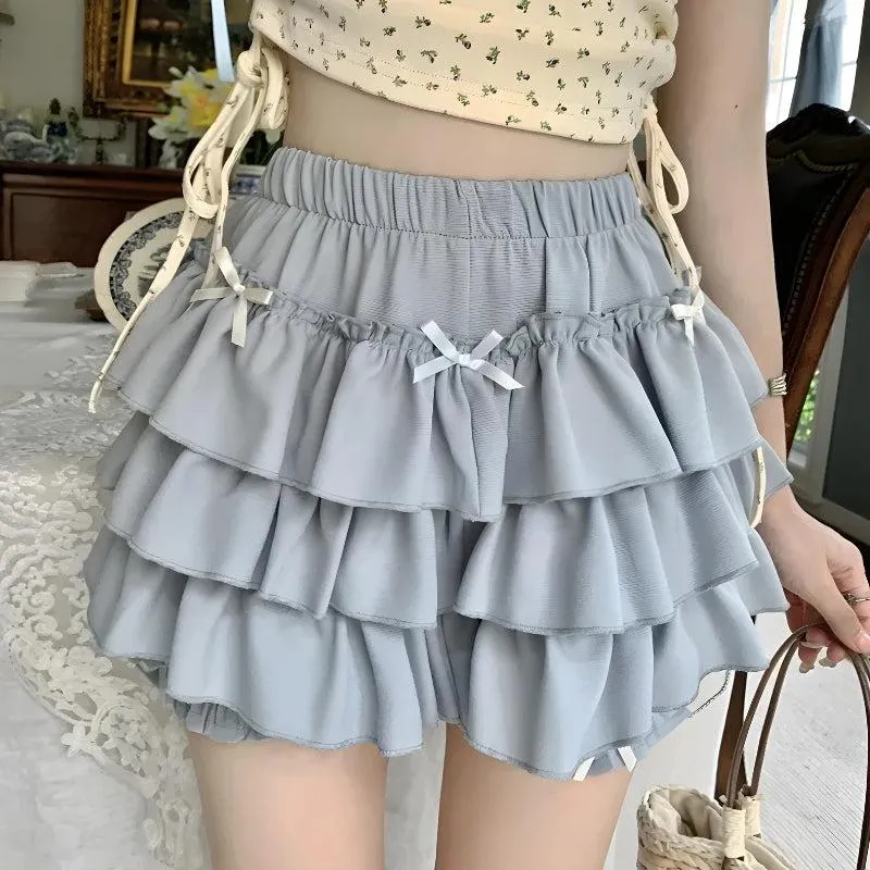 Kawaii Top & Ruffled Mini Skirt Two Piece Set