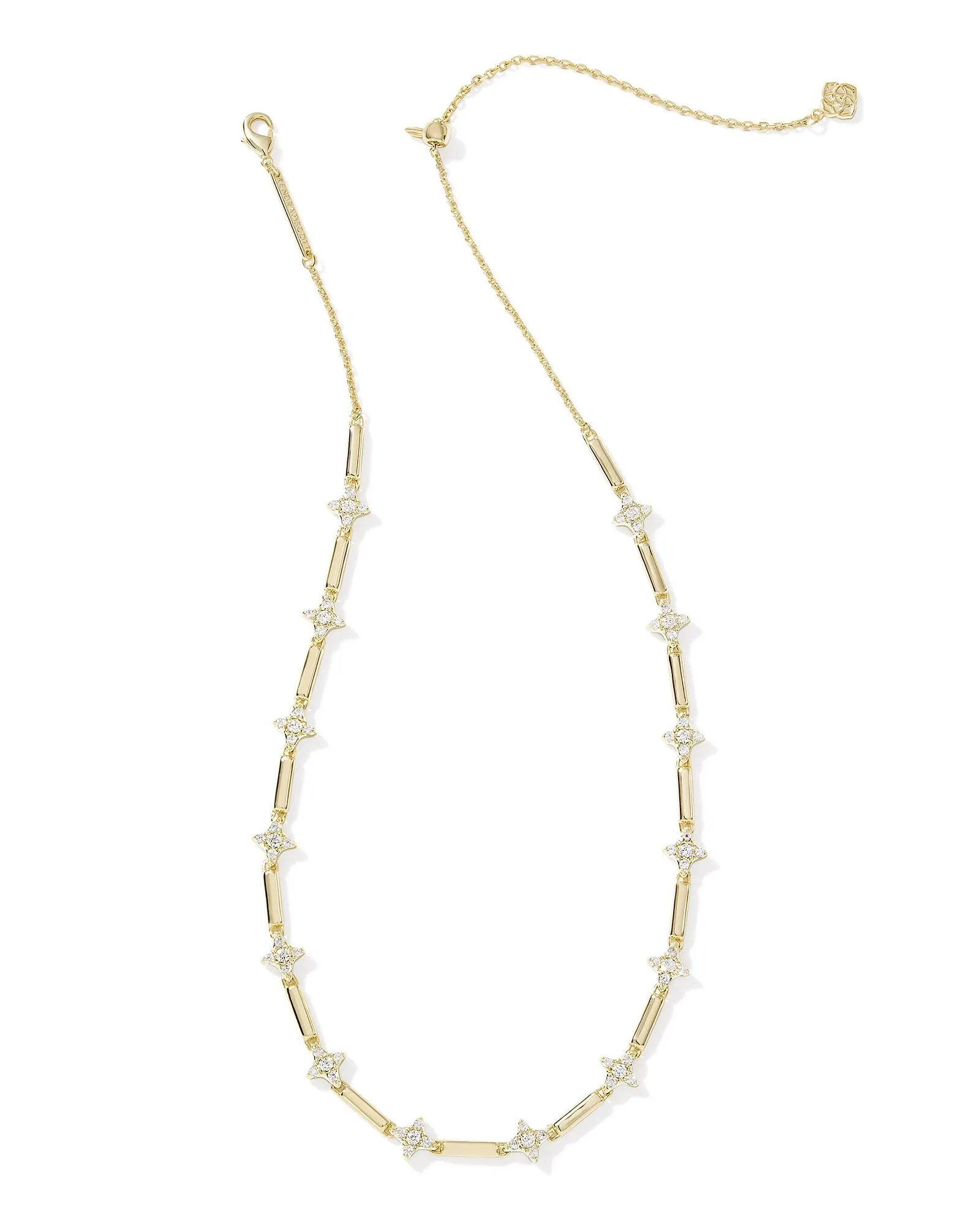 Kendra Scott Holland Gold Strand Necklace in White Crystal