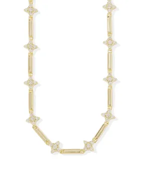 Kendra Scott Holland Gold Strand Necklace in White Crystal