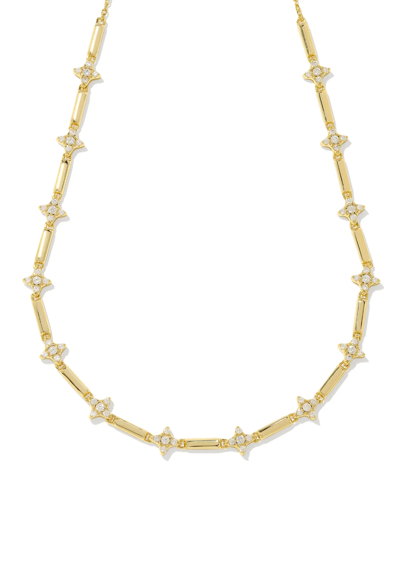 Kendra Scott Holland Strand Necklace - Gold/White Crystal