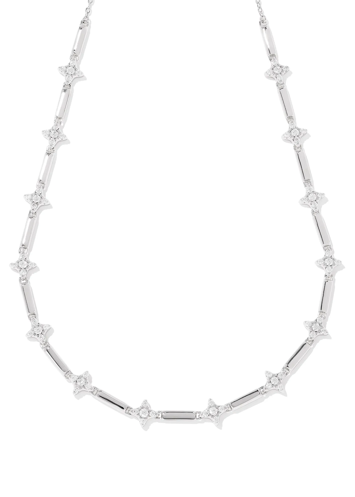 Kendra Scott Holland Strand Necklace - Rhodium/White Crystal