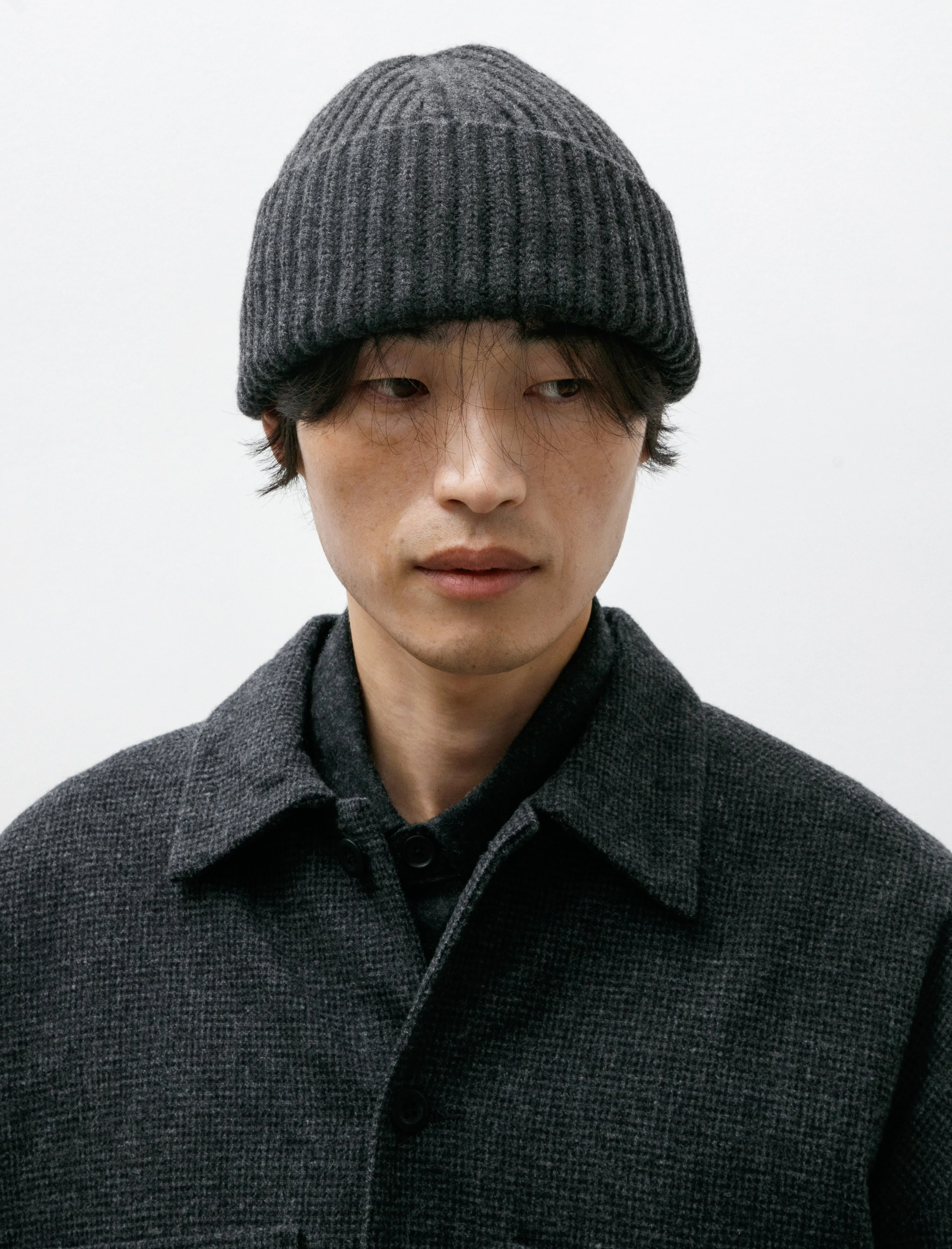 Knit Hat Cashmere Lambswool Charcoal